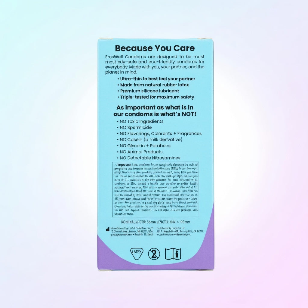ErosWell Ultra-Thin Condoms – Natural Latex Condoms for Sensitive Feel