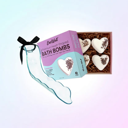 ErosWell Bath Lover Bundle with WaterSlyde tool and heart shaped bath bombs