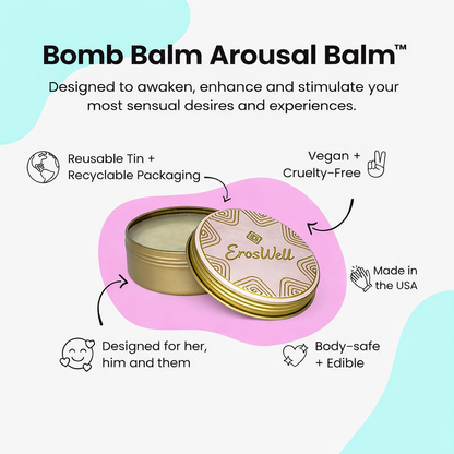 ErosWell Bomb Balm arousal balm features and benefits infographic