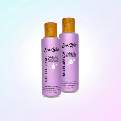 ErosWell HALLELUBEYAH organic aloe water based personal lubricant bottles