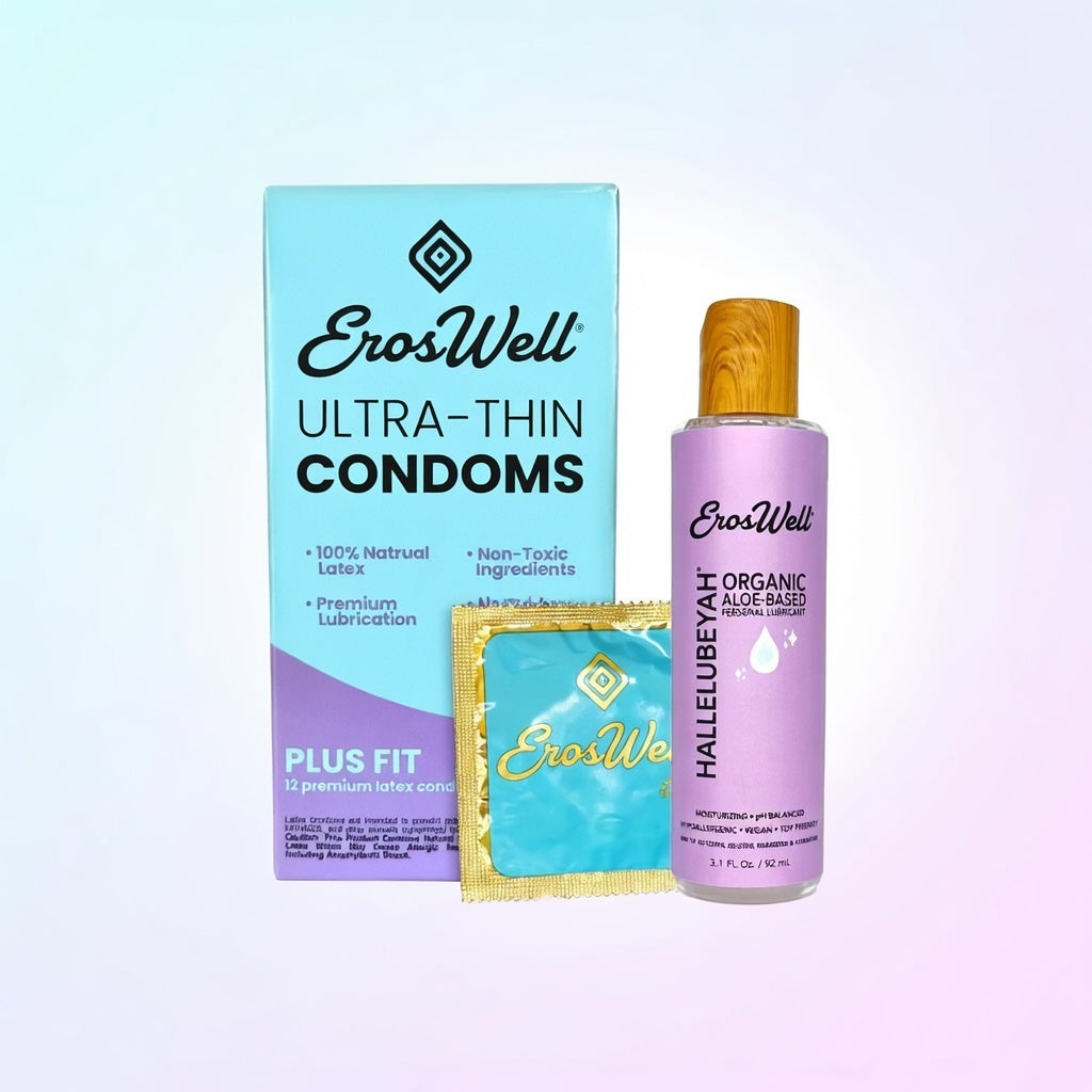ErosWell Power and Pleasure Pack with ultra thin condoms and organic aloe lubricant