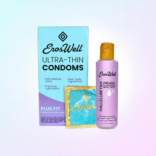 ErosWell Power and Pleasure Pack with ultra thin condoms and organic aloe lubricant