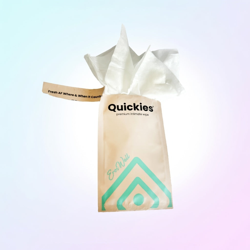 ErosWell Quickies intimate wipes individually wrapped cleansing wipes
