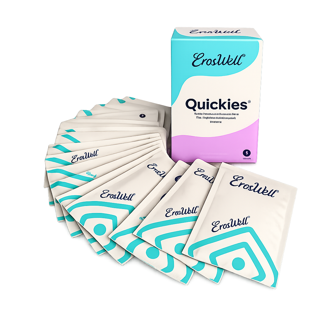 ErosWell Quickies individually wrapped intimate wipes