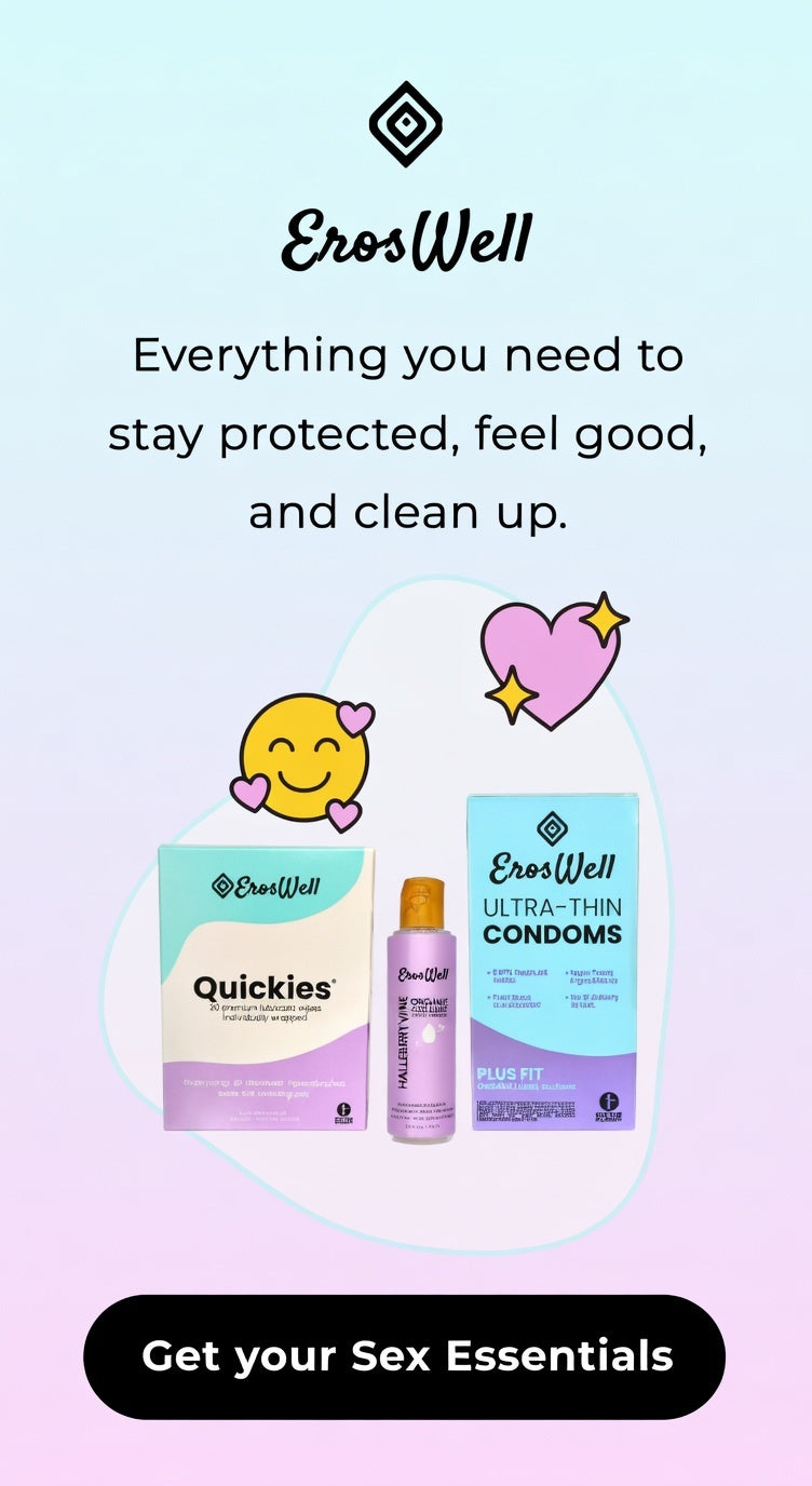 ErosWell sex essentials bundle with condoms wipes and lubricant