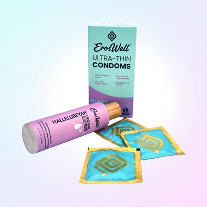 ErosWell ultra thin condoms with organic aloe personal lubricant