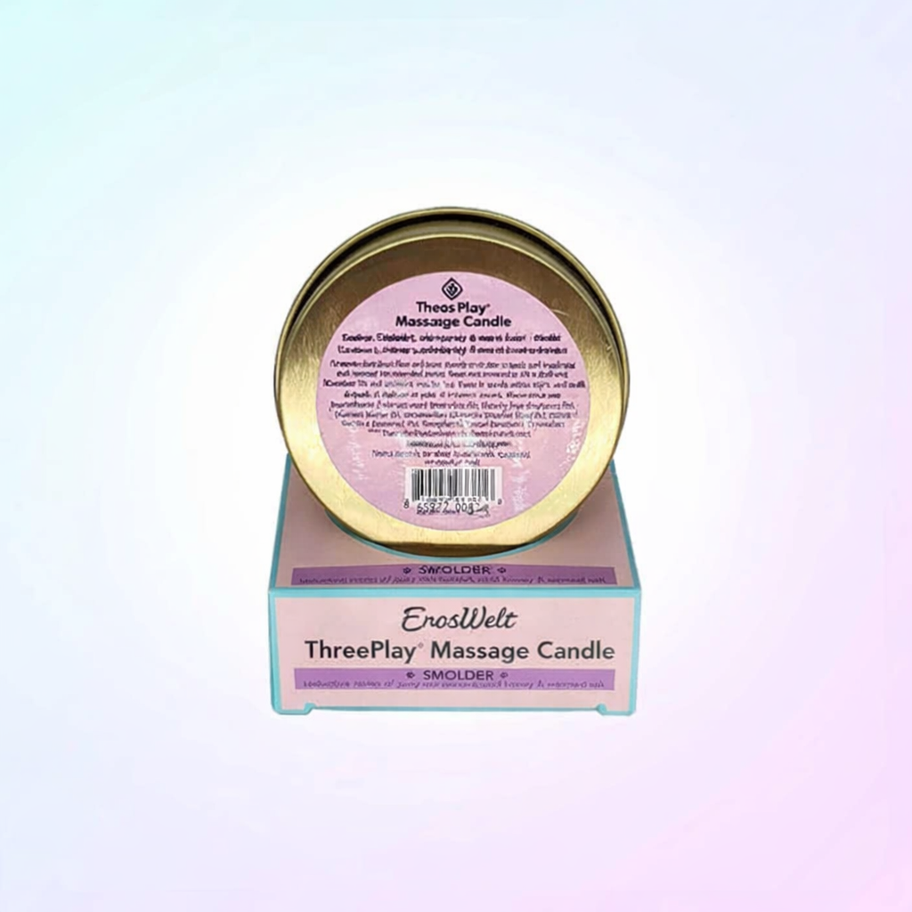 ErosWell ThreePlay Massage Candle is a sensual 3-in-1 massage oil candle designed to melt into warm skin-nourishing oil for relaxation and intimate massage.